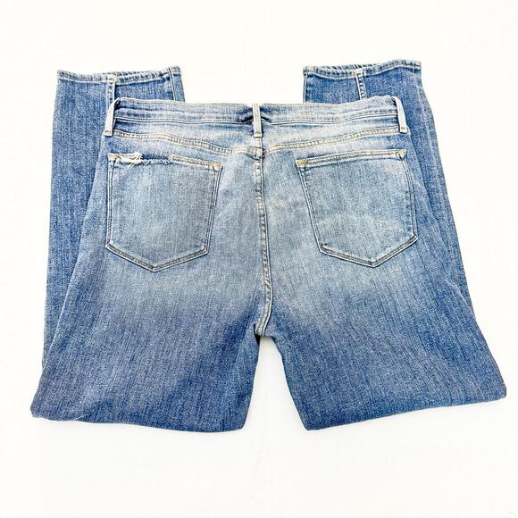 Frame Le High Straight Front Ankle Slit Denim Jeans Sandpiper LHSTFS6540 Size 33 - Picture 5 of 7